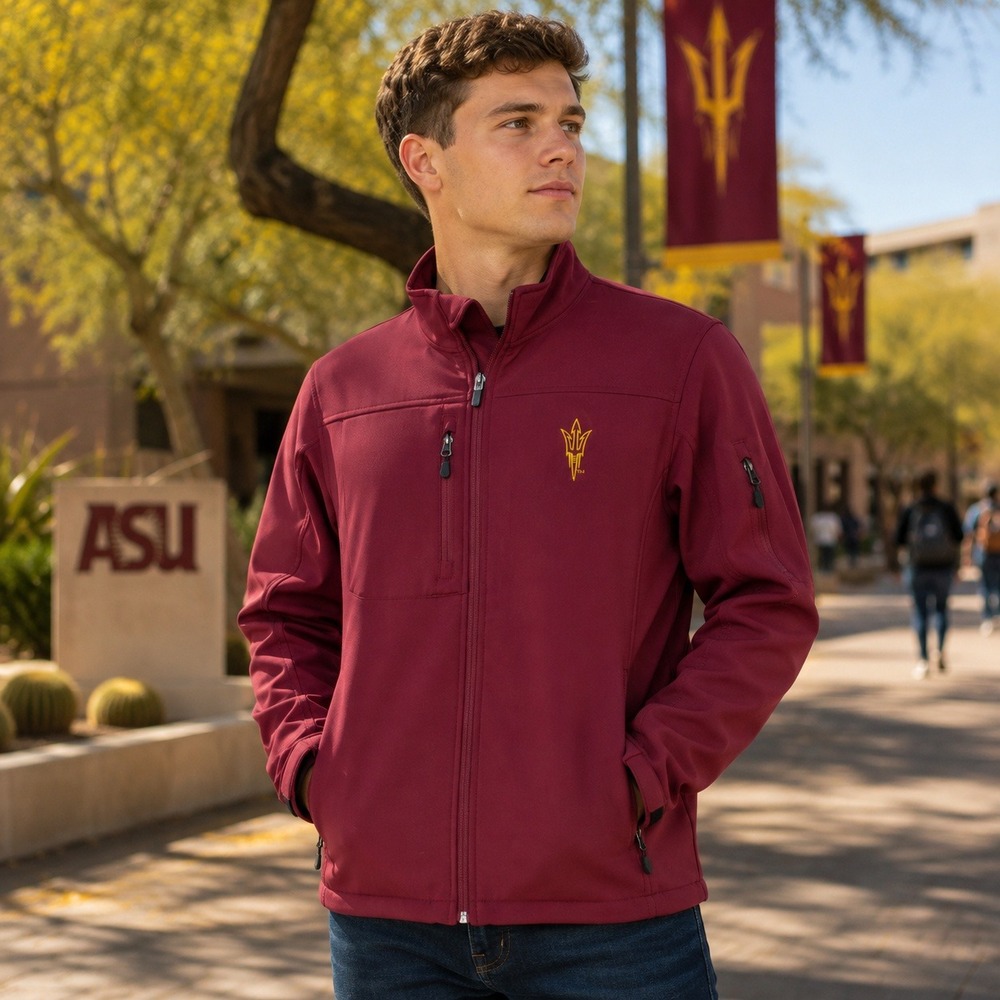 Knights Apparel ASU Sun Devils Softshell Jacket Maroon Men's Small NCAA